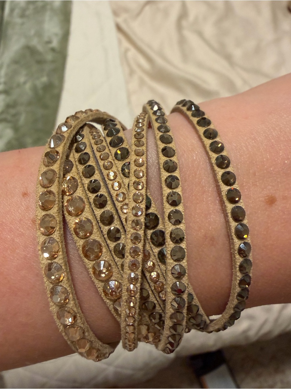 Swarovski Gold Crystal Wrap Bracelet - Women Jewelry